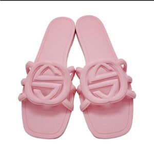 Gucci Pink Logo Slide Sandals